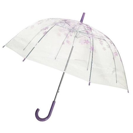 CONCH UMBRELLAS Conch Umbrellas 1260YH Purple Trim Clear Umbrella; Purple 1260YH purple